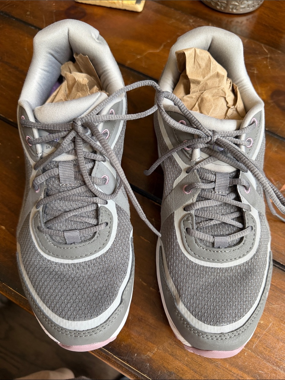 Ryka Sky Walk  Fit Gray Lace-Up Athletic Sneakers - Comfortable Everyday Walking